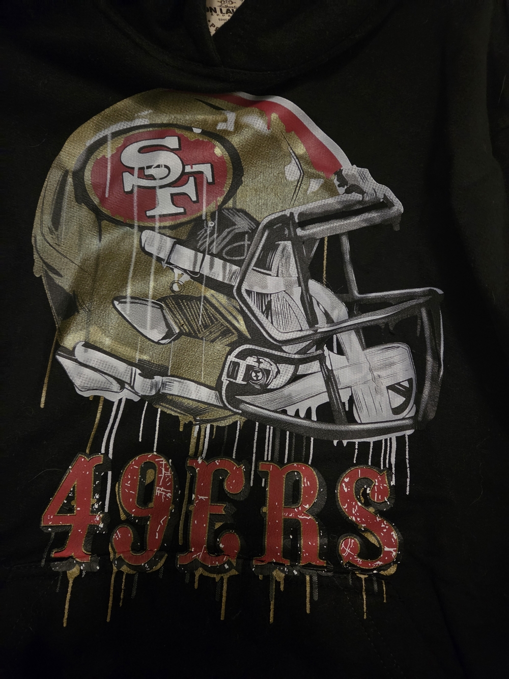 San Francisco 49ers Graphic Hoodie - Black with Gold & Red Helmet